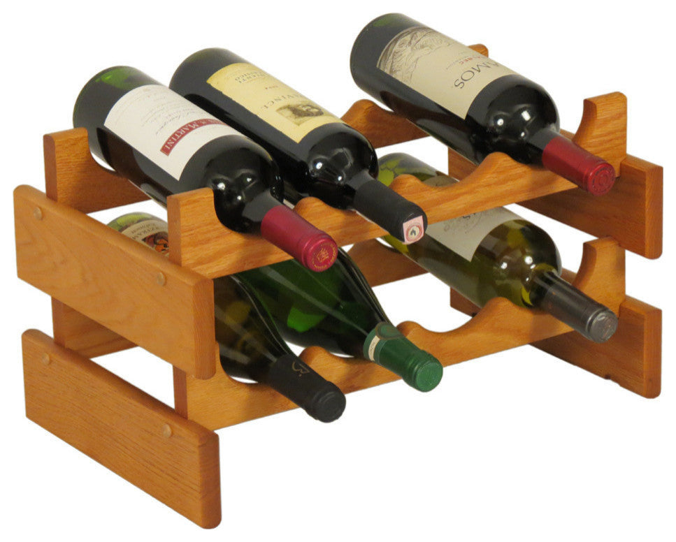 8 Bottle Dakota Wine Rack, Medium Oak