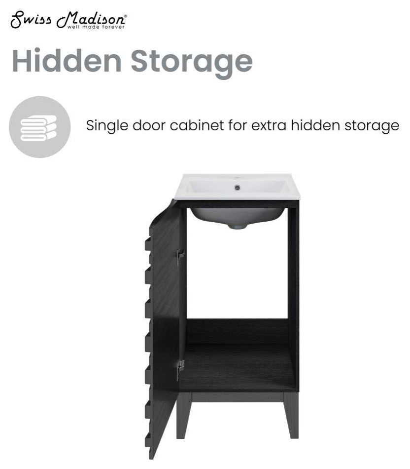 Cascade 18" Bathroom Vanity, Black
