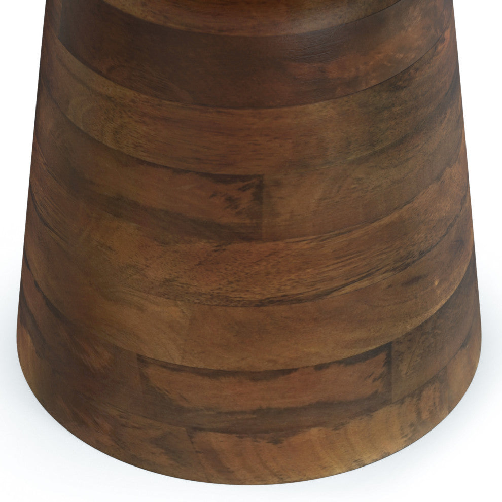 Robbie SOLID MANGO WOOD Accent Table, Walnut Brown