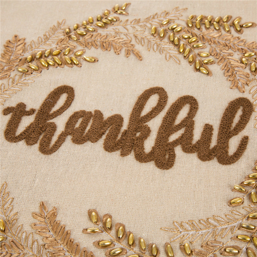 72"L Embroidered Thanksgiving Table Runner