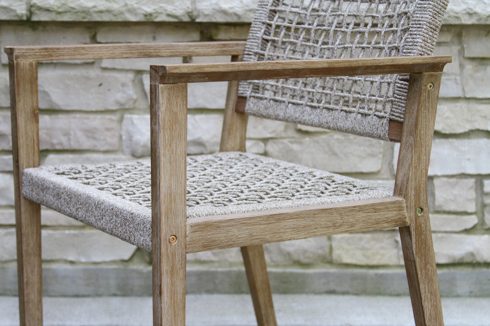 7-Piece Ivory Composite and Eucalyptus Wash Dining Set