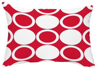 ModCircles 14"x20" Abstract Decorative Outdoor Pillow, Red