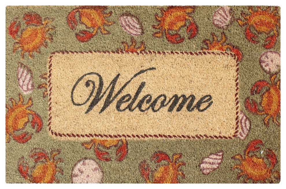 A1HC First Impression Ayden Coral Welcome 18"x30" Coir Doormat