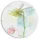 Bellflower Sketch And Butterfly, Modern Floral Disc Metal Artwork, 23"