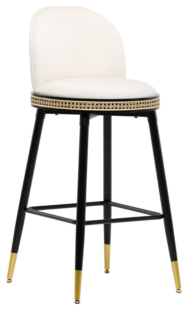 Harley Cream Velvet Bar Stool