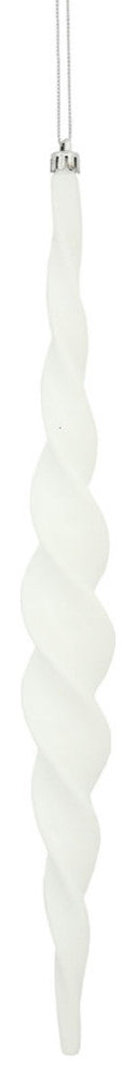 Vickerman N175111D 14.6" White Shiny Spiral Icicle Christmas Ornament