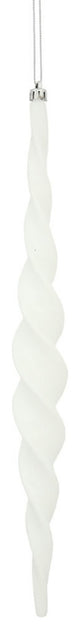 Vickerman N175111D 14.6" White Shiny Spiral Icicle Christmas Ornament