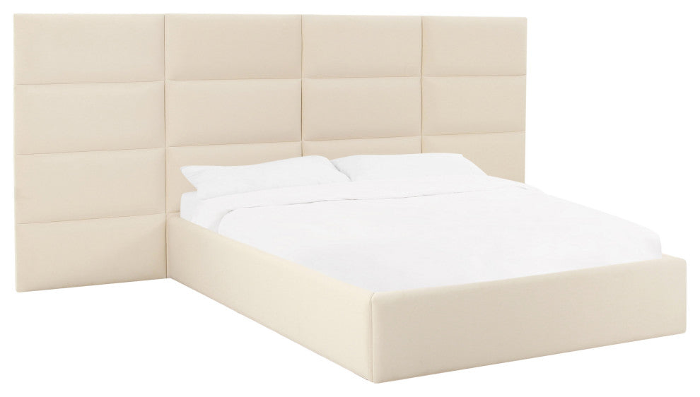 Eliana Cream Velvet Queen Wings, Set of 2