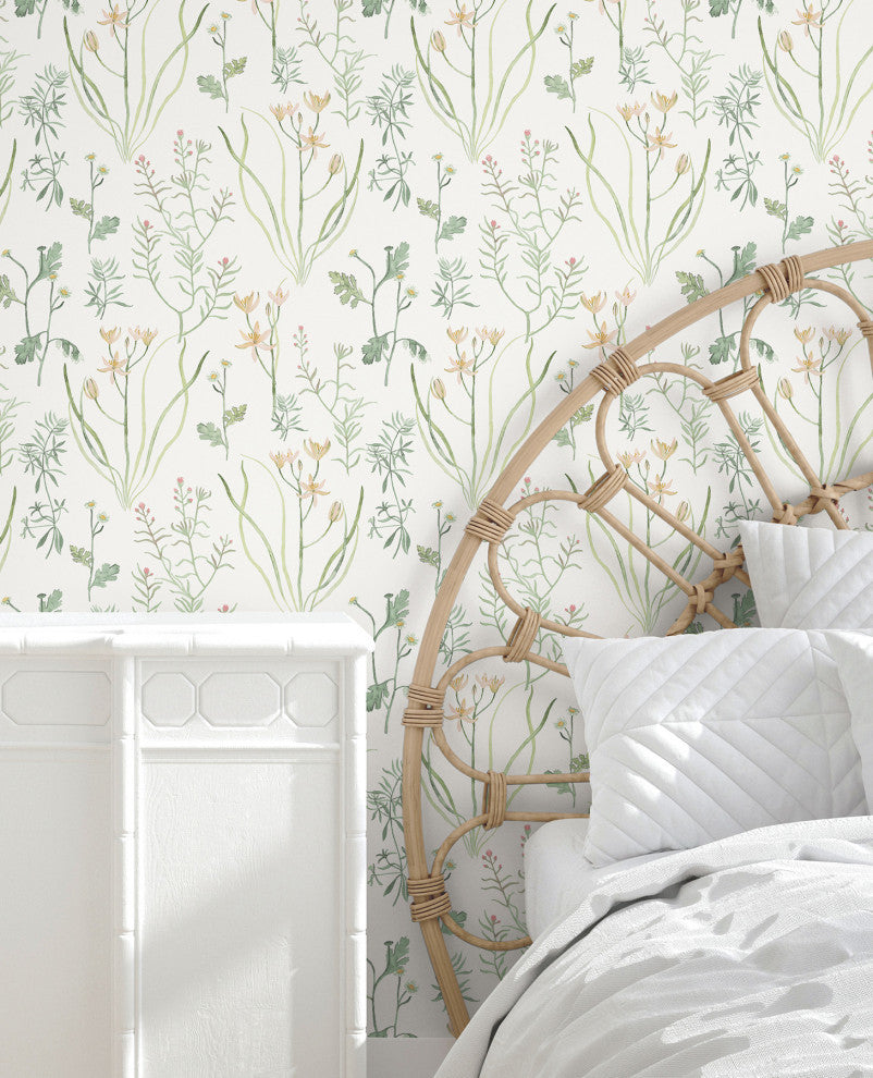 Peach Alpine Botanical Peel & Stick Wallpaper