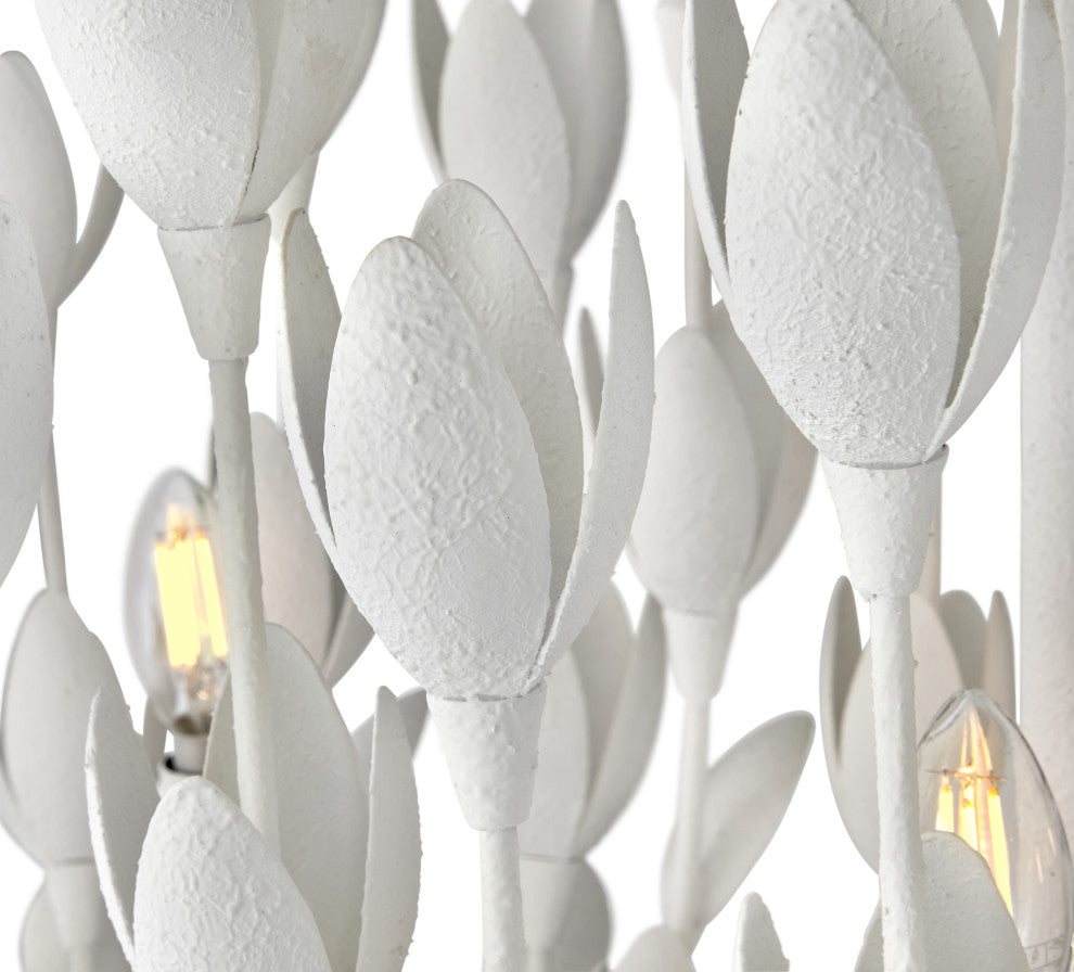 Hinkley 60" Flora Ten Light Linear Chandelier, Textured Plaster