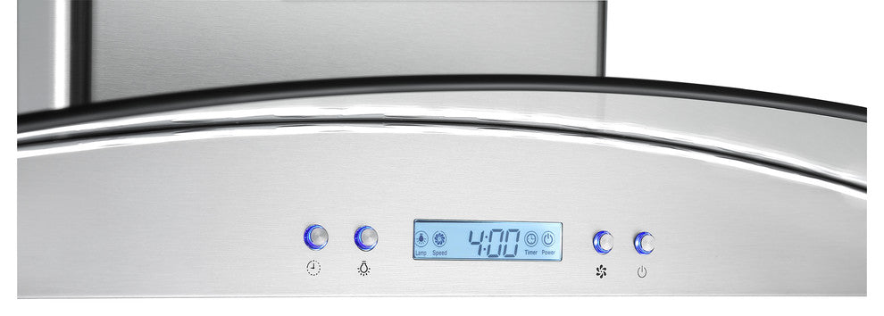 Glass Canopy Stainless Steel Range Hood, 30"