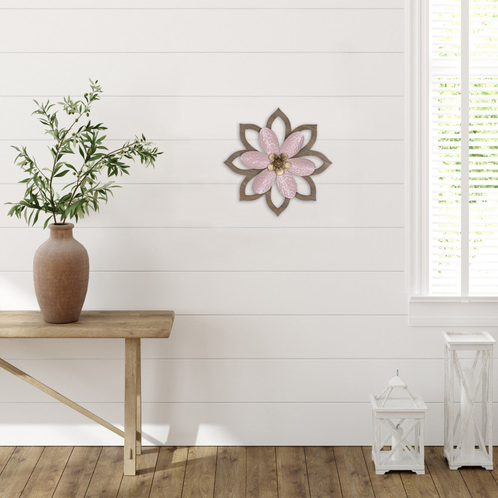 Pink Layered Floral Wall D"cor