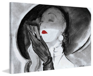 "Hat Lady 1" Painting Print on Wrapped Canvas