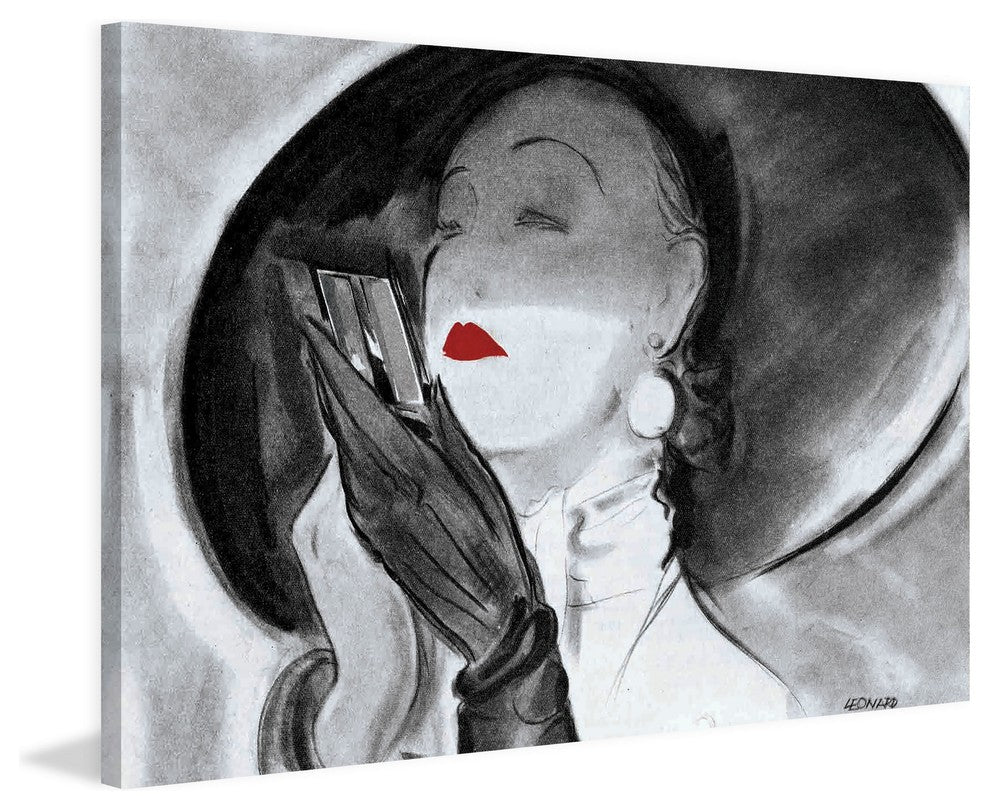 "Hat Lady 1" Painting Print on Wrapped Canvas