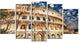 Wonderful Coliseum at Dusk, Landscape Canvas Art Print, 60"x32", 5 Panels