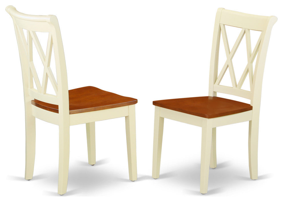 Hlcl5-Bmk-W 5Pc Round 42"Table And 4 Double X Back Chairs