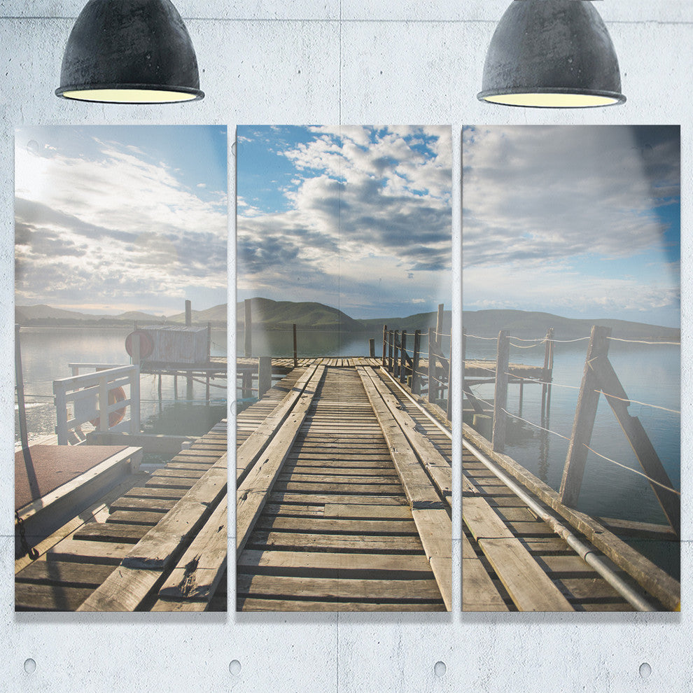 "Large Wooden Bridge in New Zealand" Metal Wall Art, 3 Panels, 36"x28"