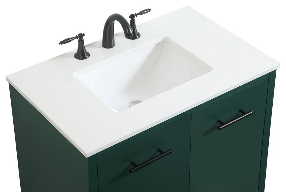 Home Living 19" Midcentury Modern Green-Light Bathroom Vanity