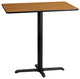 Flash 24'''' x 42'''' RectLaminate Table Top/23.5'''' x 29.5'''' Bar Table Base, Nat