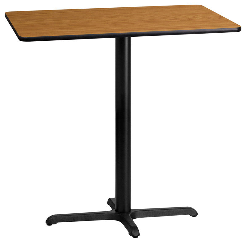 Flash 24'''' x 42'''' RectLaminate Table Top/23.5'''' x 29.5'''' Bar Table Base, Nat