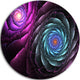 Fractal Blue Purple Flower Digital Art, Floral Disc Metal Wall Art, 36"