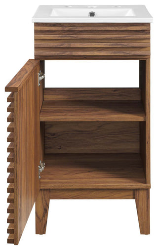 Render 18" Bathroom Vanity Cabinet - Walnut White