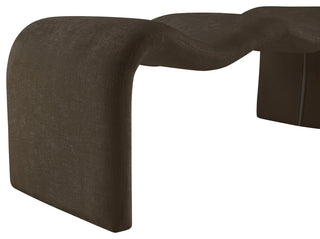 Willow Upholstered Bench, Brown, Chenille Fabric