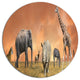 Savannah Wildlife Panorama, African Round Wall Art, 23"