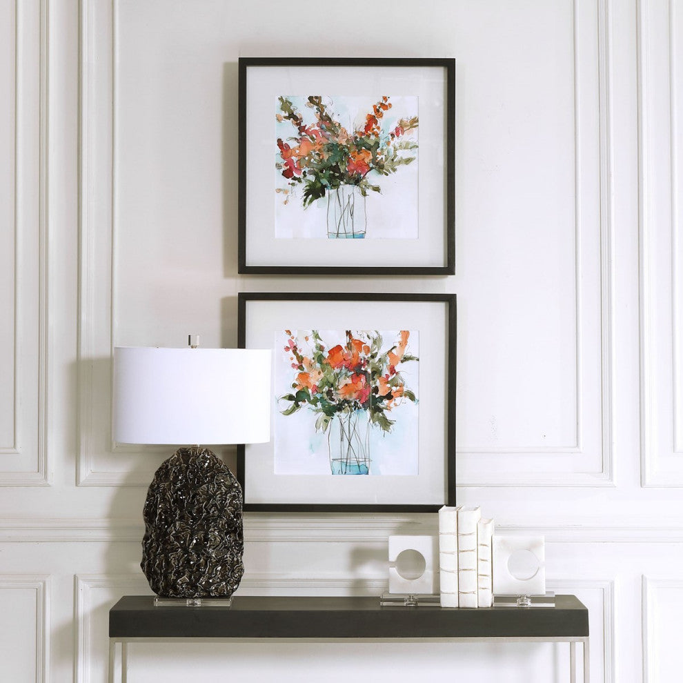 Uttermost Fresh Flowers Watercolor Prints Set of 2 41619
