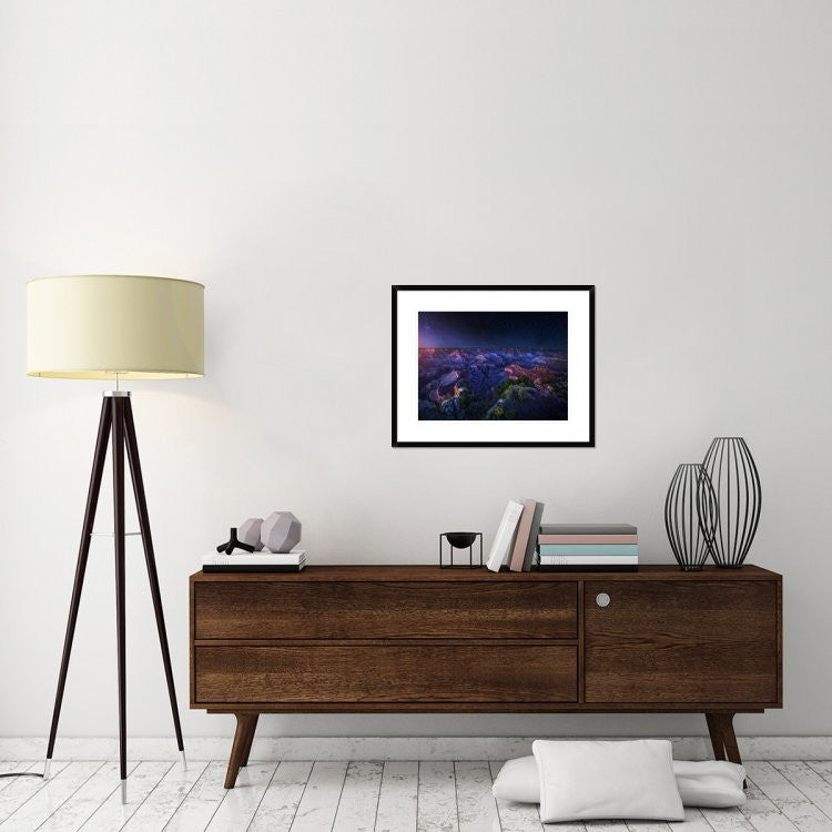 "Grand Canyon Night" Framed Digital Print by Juan Pablo De, 30"x24"