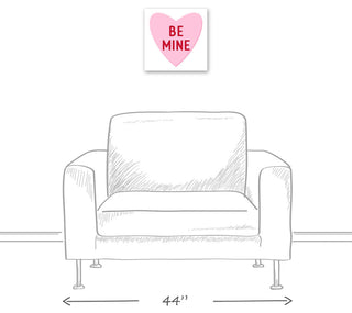 Be Mine Candy Heart 12x12 Canvas Wall Art