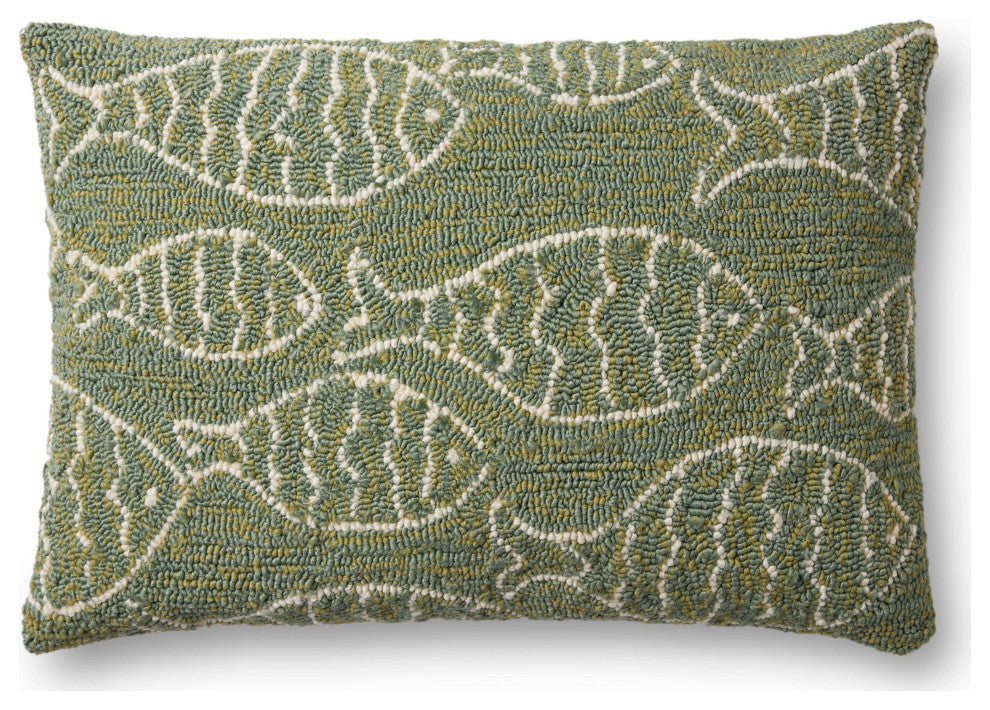 Loloi P0908 Green 16" x 26" Cover w/Poly Pillow