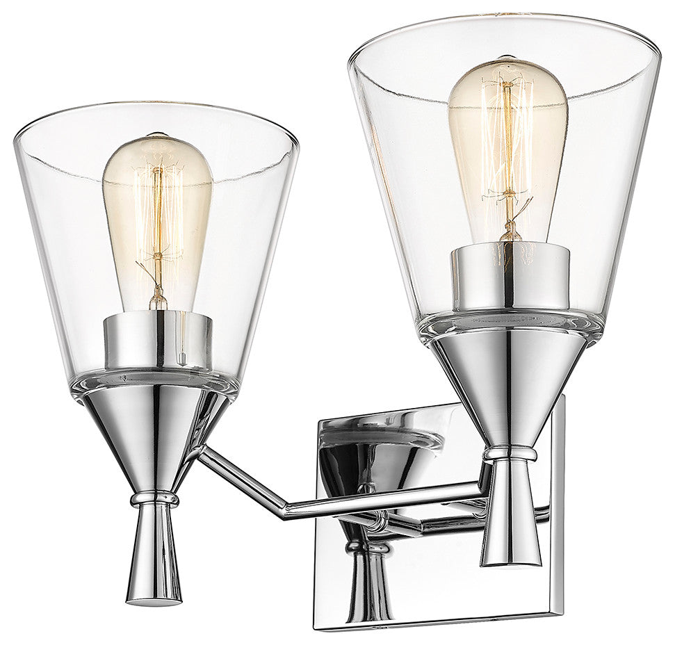 Artini  2 Light 14.5" Chrome Bathroom Vanity Light