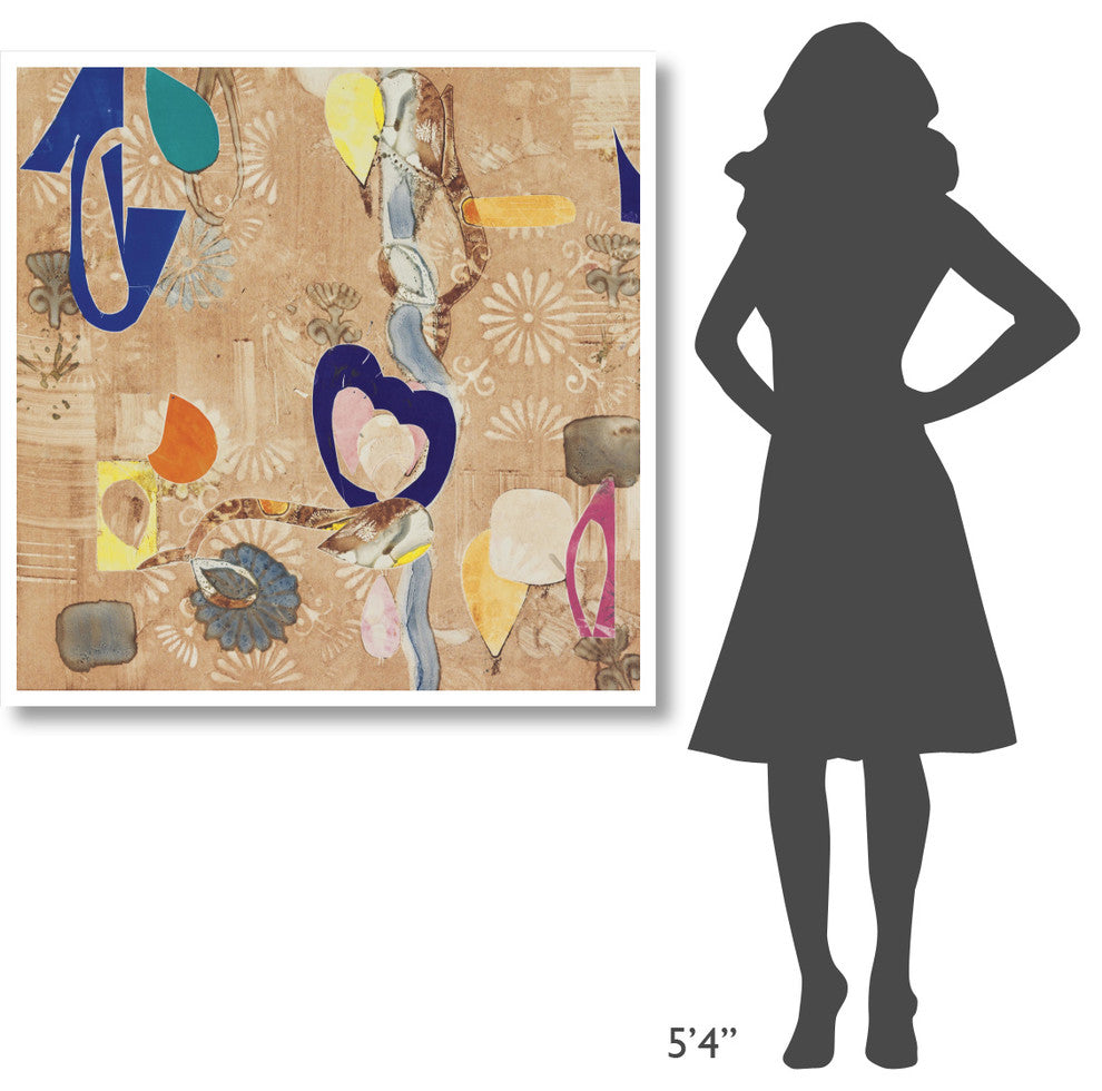 "Happy Travels" Digital Paper Print by Joan Elan Davis, 42"x42"