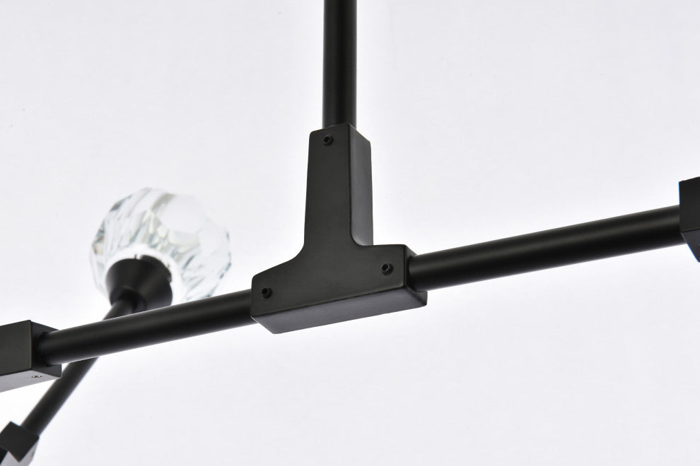8 Light Pendant, Black