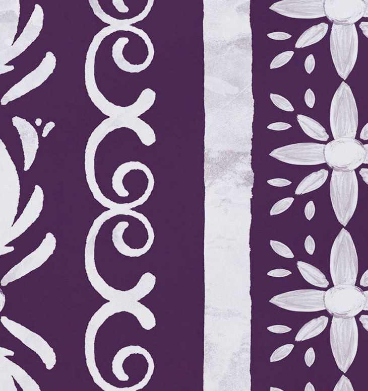 18"x14" Cuban Tile 2, Geometric Print Placemats, Set of 4, Purple