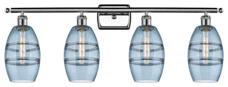 Ballston-Vaz 4-Light 36" Bath Vanity Light, Polished Chrome, Princess Blue