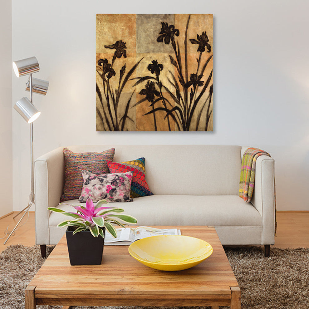 "Iris Silhouette II" by Erin Lange, Canvas Print, 37"x37"
