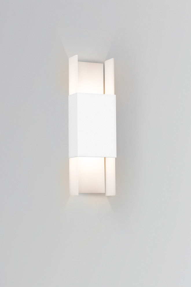 Ansa Outdoor LED Sconce, Textured White, Soft White