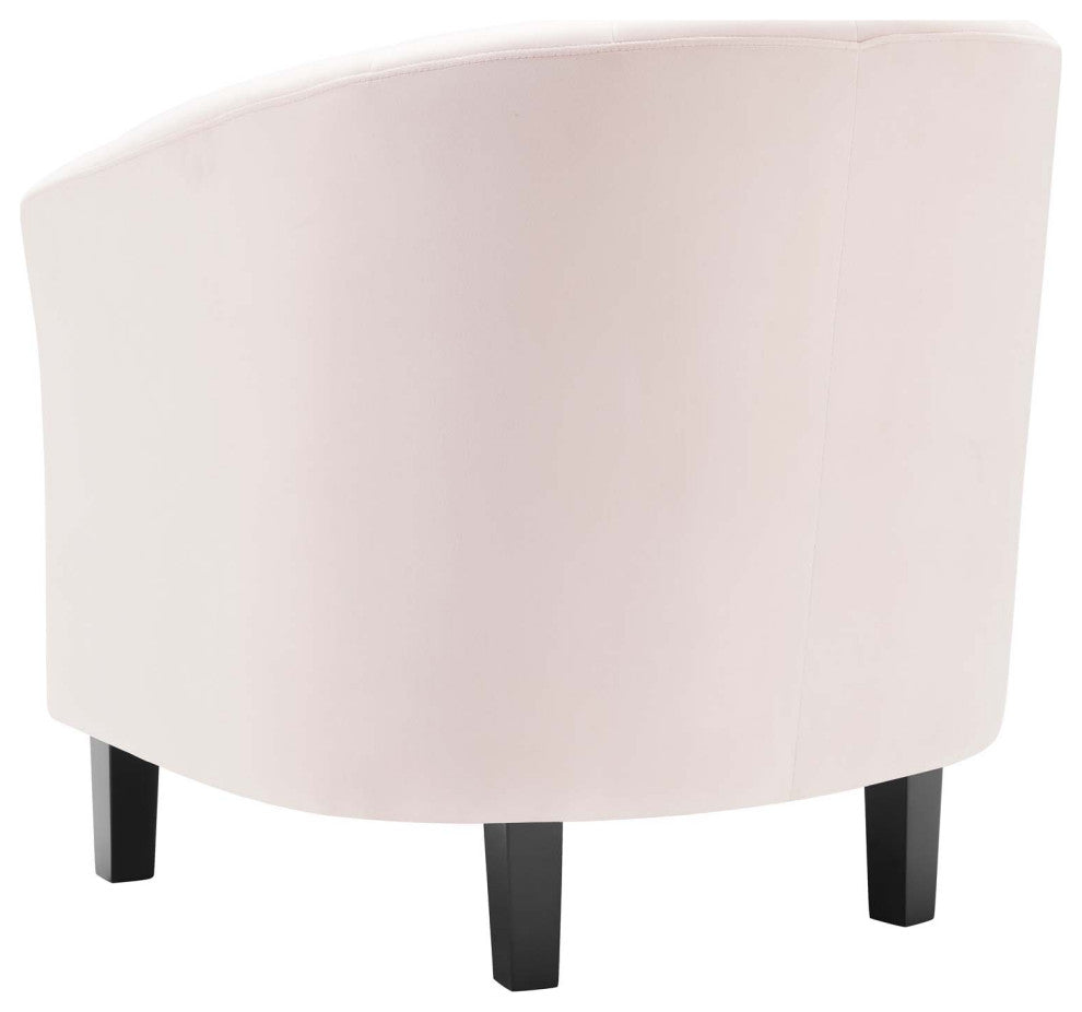 Tufted Armchair Accent Chair, Velvet, Pink, Modern, Living Lounge Hospitality