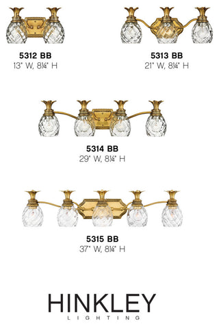 Hinkley Plantation Medium Three Light Vanity, Burnished Brass