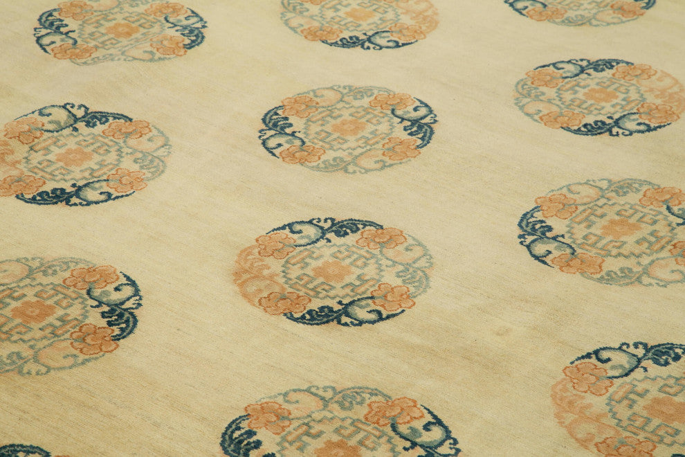 Rug N Carpet - Handmade Oriental 9' 11" x 13' 11" Decorative Oushak Area Rug