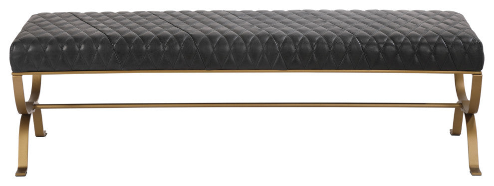 Teatro Bench Onyx Black Leather