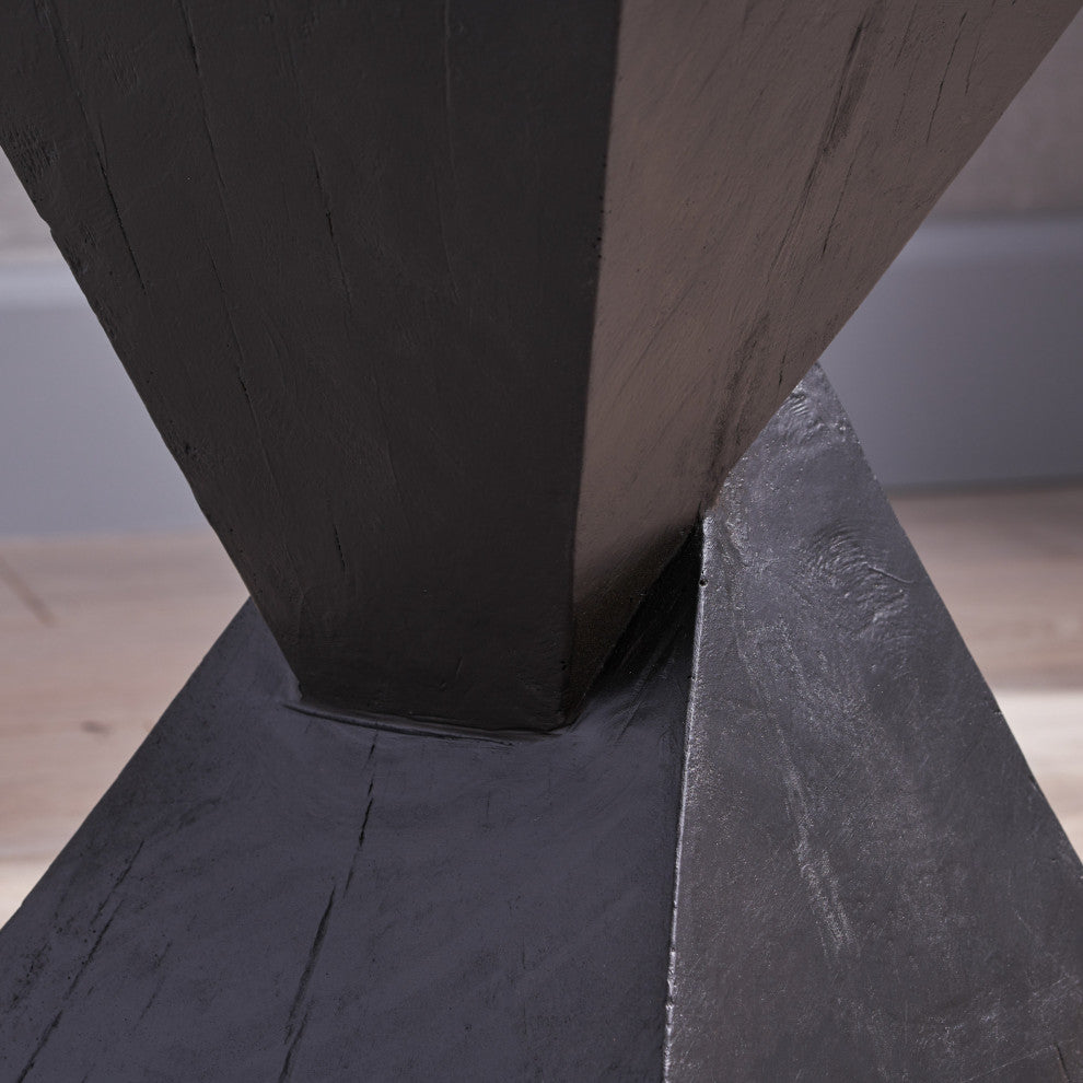 GDF Studio Jerod Indoor Lightweight Concrete Accent Table, Black