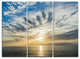 "Sunset Sky Above Atlantic" Oversized Beach Metal Wall Art, 3 Panels, 36"x28"