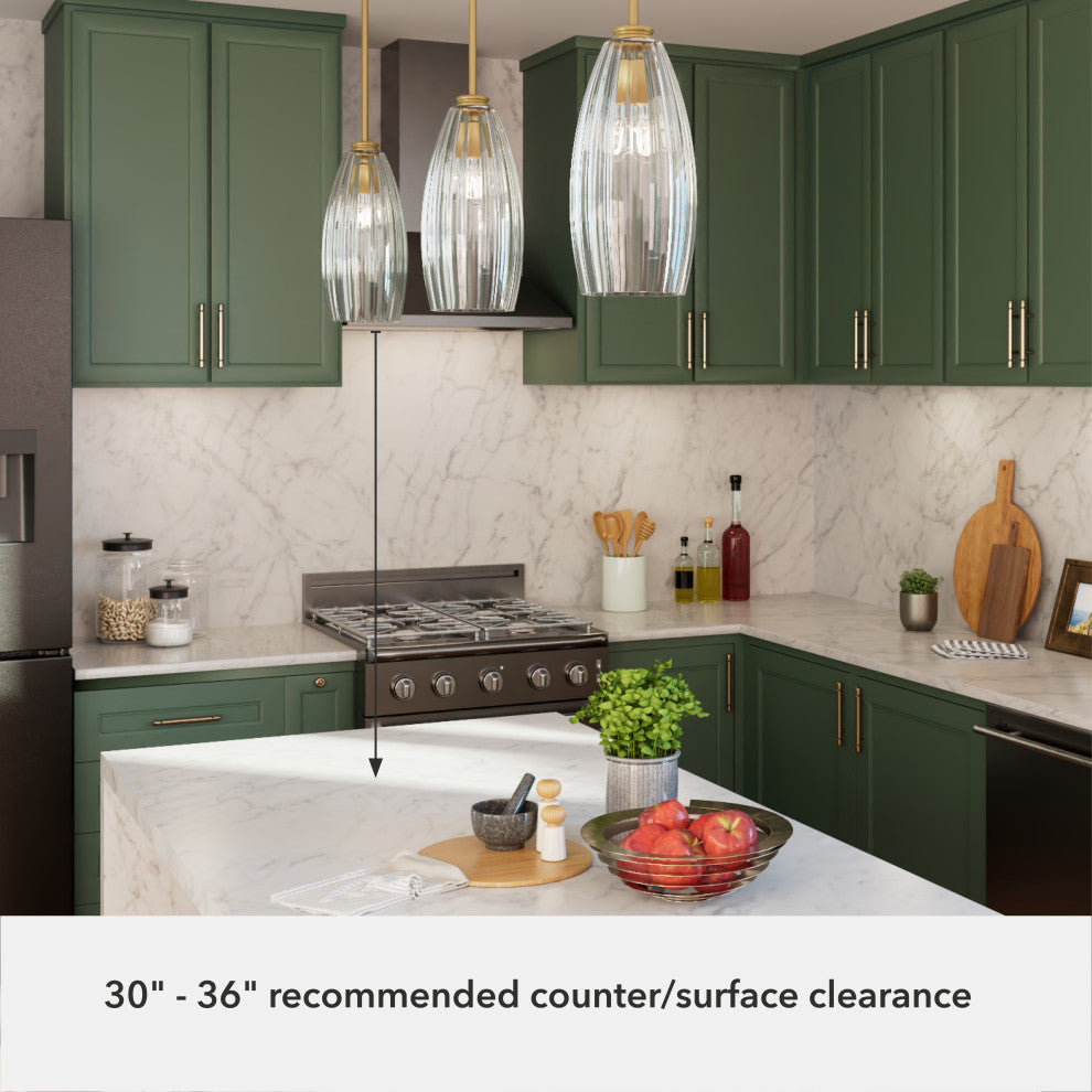 Rossmoor Luxe Gold With Clear Glass 1 Light Pendant