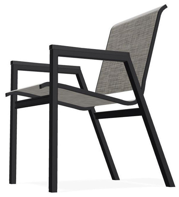 Bazza Sling Stackable Outdoor Dining Chair, Storm/Black