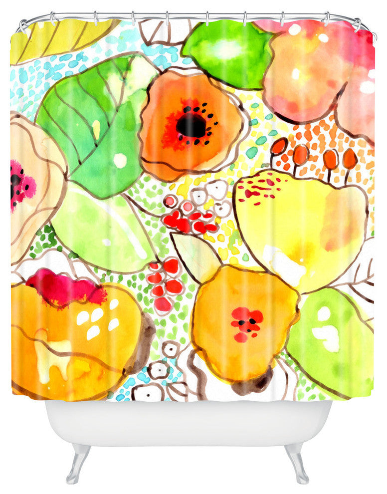 Deny Designs Cayenablanca Organic Flowers Shower Curtain