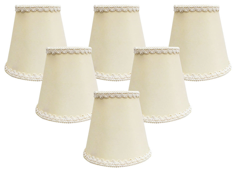 Eggshell Empire Chandelier Lamp Shade Decorative Trim, Set of 6