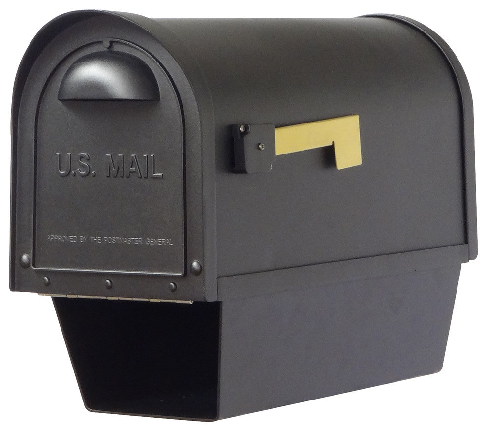 Classic Mailbox With Newspaper Tube, Locking Insert & Fresno Mailbox Post